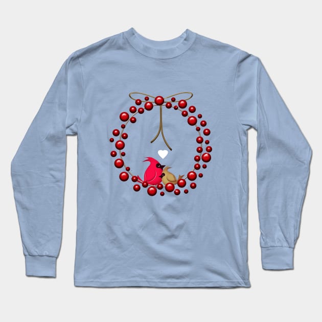 Christmas love birds Long Sleeve T-Shirt by richhwalsh